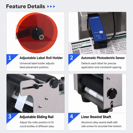 Semi-Automatic Round Bottle Labeling Machine