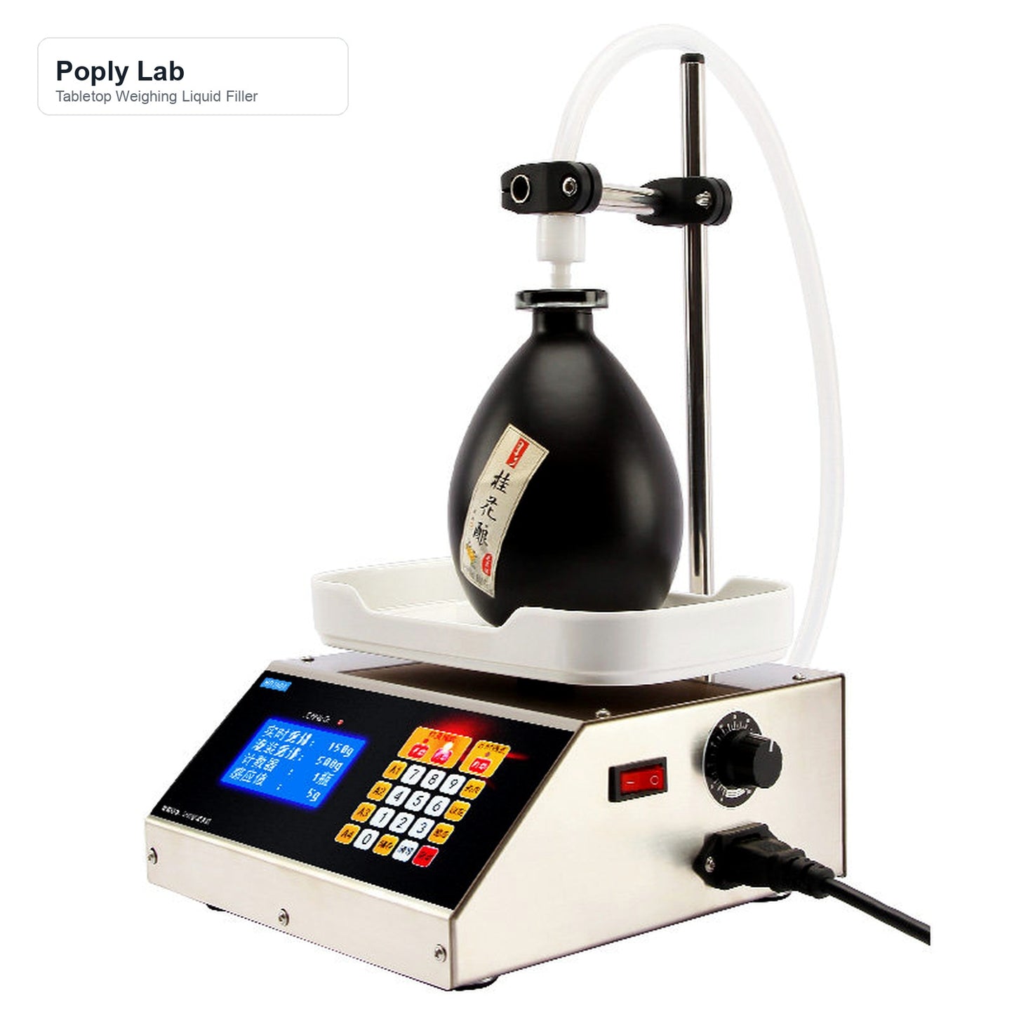 Tabletop Weighing Liquid Filling Machine for Wine, Oil & Beverages